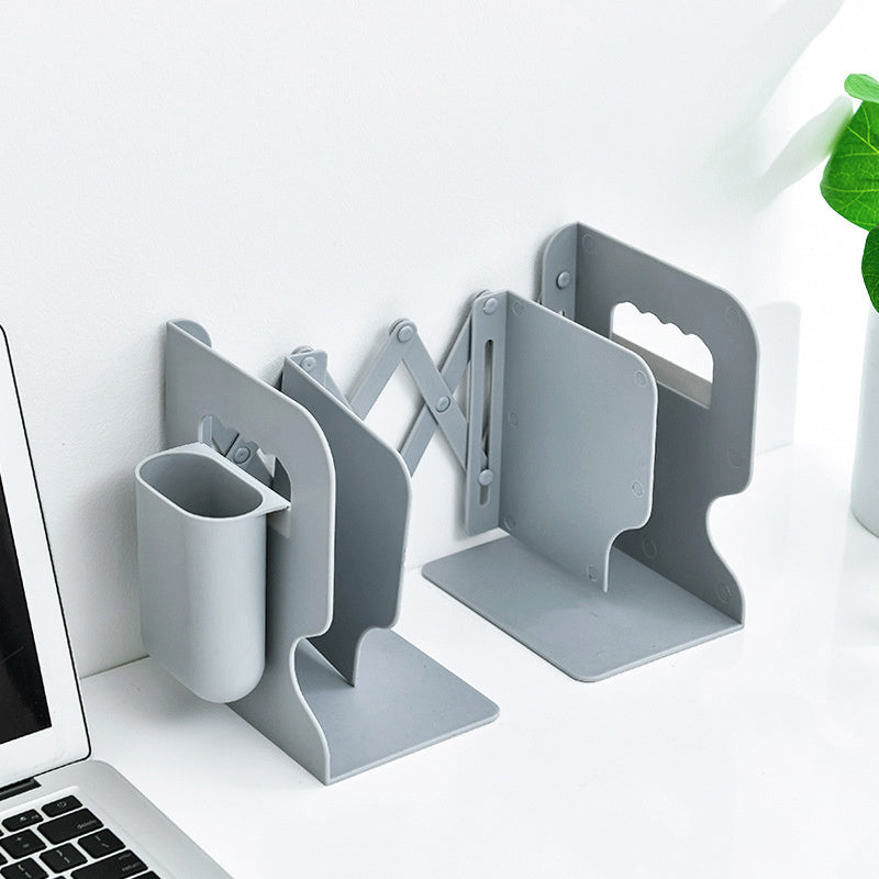 Retractable Bookends with Pen Holder