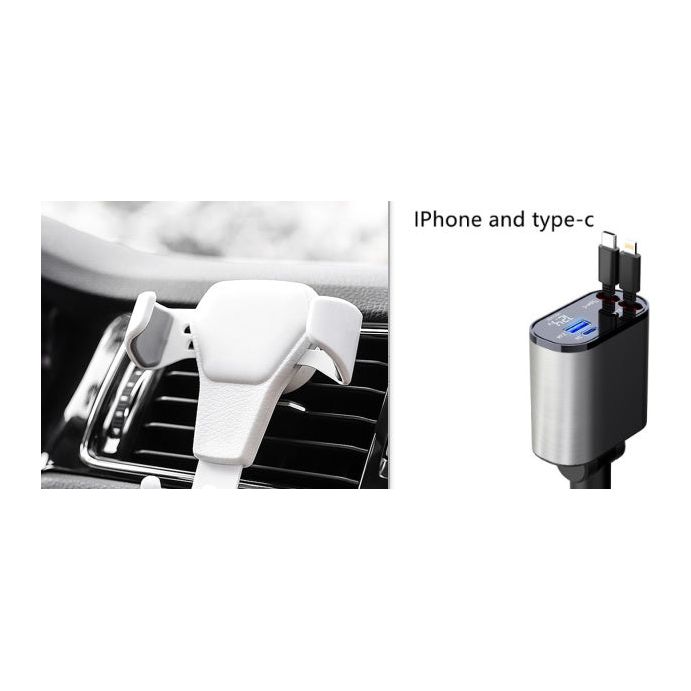 Metal Car Charger 100W Super Fast Charging Car Cigarette Lighter USB And TYPE-C Adapter