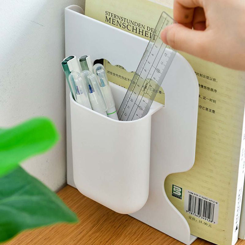 Retractable Bookends with Pen Holder