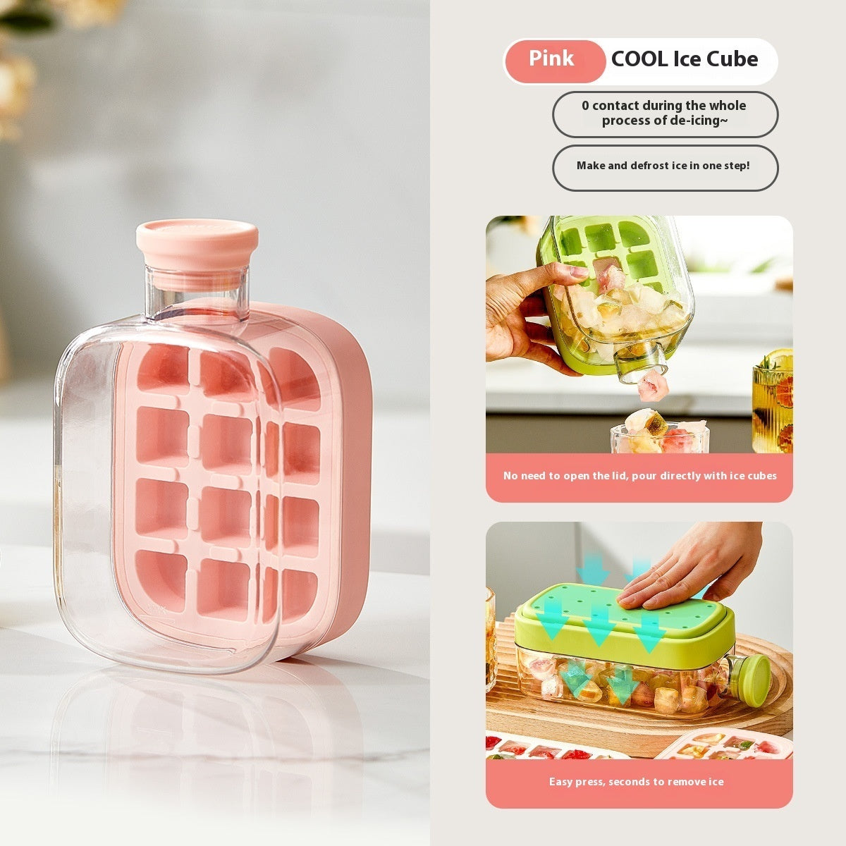 One-Click Instant Ice Maker Cup with Straw