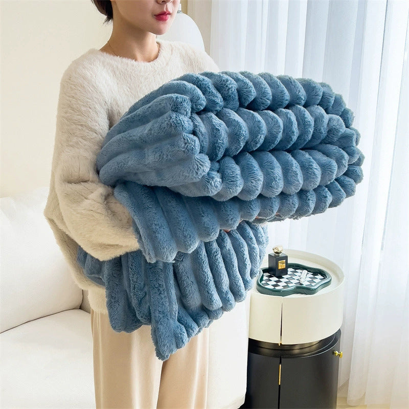 Soft Wind Bubble Velvet Reading Blanket