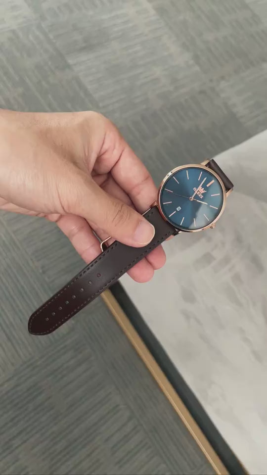 Fashion Casual Watch Men Luxury Brand Mens Watches Leather Sport Waterproof Auto Date Quartz Wristwatch