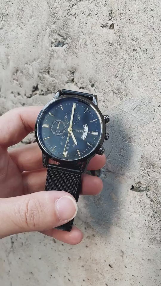 Mens Business Luxury Watches For Men Mesh Band Quartz Watch