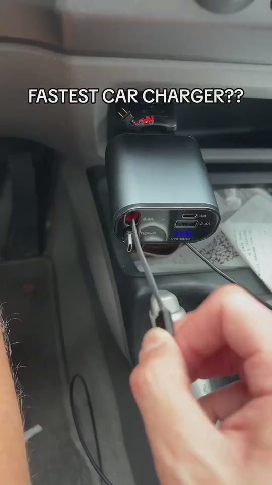 Metal Car Charger 100W Super Fast Charging Car Cigarette Lighter USB And TYPE-C Adapter