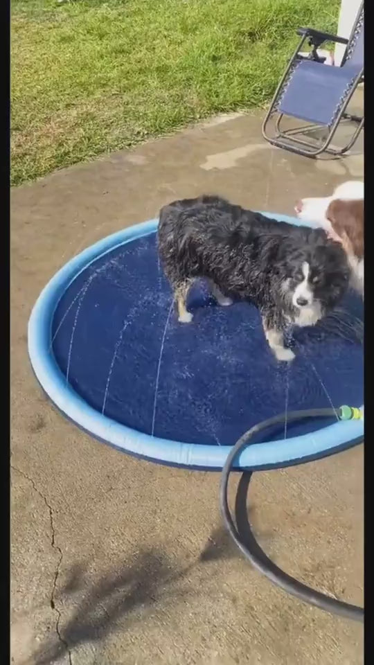 Non-Slip Splash Pad For Kids And Pet Dog Pool Summer Outdoor Water Toys Fun Backyard Fountain Play Mat