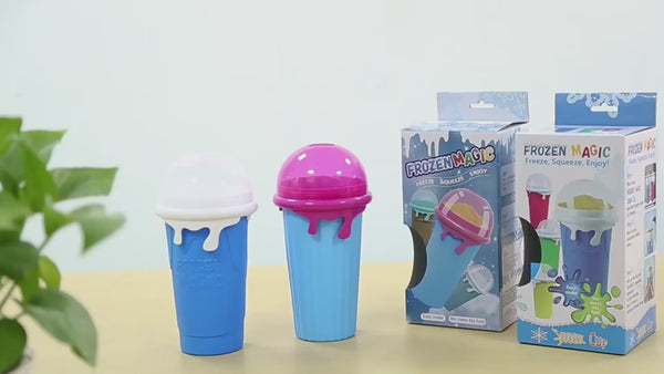 500ml Large Capacity Slushy Cup Summer Squeeze Homemade Juice Water Bottle Quick-Frozen Smoothie Sand Cup Pinch Fast Cooling Magic Ice Cream Slushy Maker Beker Kitchen Gadgets