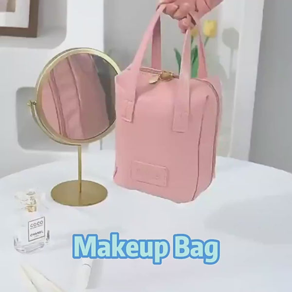 Women's Handle-top Cosmetic Bag Ins Fashion Shell-shaped Handbag Toiletry Bags Travel High Capacity Portable Storage Make Up Bag